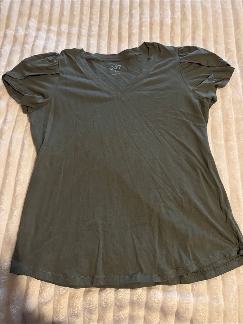 Maurices Olive Green Short Sleeve V-Neck Tee